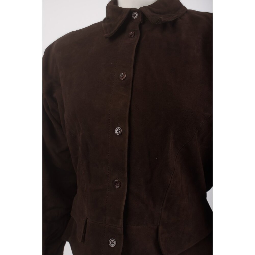 Zara Womans Jacket Coat 100% suede Leather Size XS Brown 1966/901 A/W 2024 NWT - Picture 7 of 9